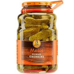 MELIS PICKLED CUCUMBERS (GHERKINS) 2650 ML (89.6 FL OZ)