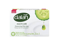 Dalan Multi Care Moisturizing Soap 2 in 1 (Fresh Cucumber & Caring Milk, 3 Pack)