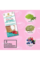 Hyleys Slim Tea Cranberry Flavor - Weight Loss Herbal Supplement Cleanse and Detox - 25 Tea Bags (1 Pack) - TULUMBA