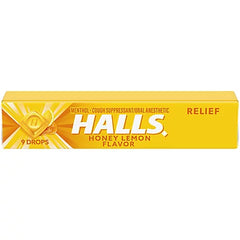 Halls Cough Drops – 9 pcs – Honey Lemon