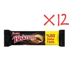 Ulker Biskrem Cookies with Cocoa Cream Fiiling Large Roll 5.29 oz (150 g) x 12 pcs