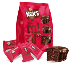 BIFA KEKS MINI OVAL CACAO COATED CHERRY SAUCED FILLED CACAO CAKE 180GR - TULUMBA