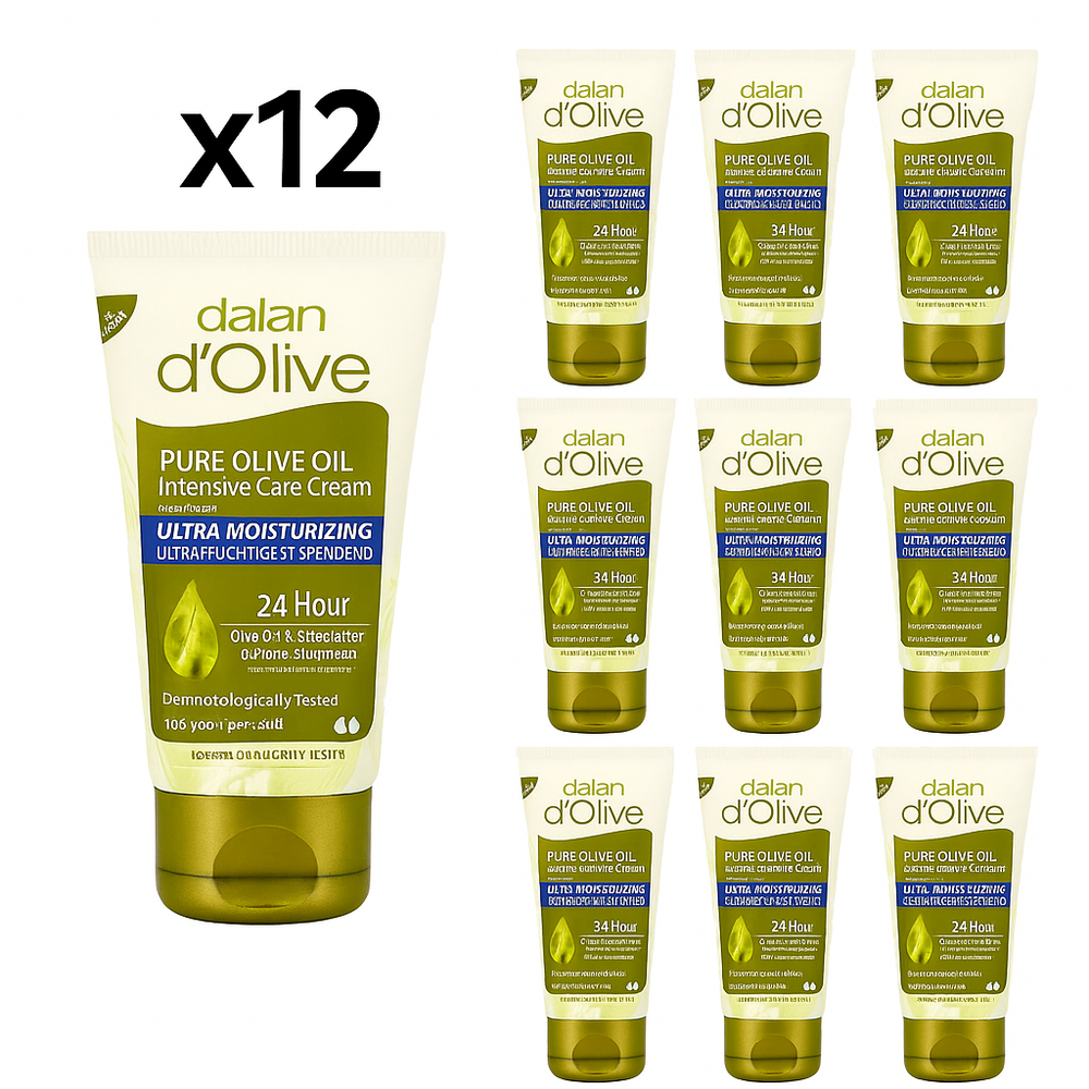 D'olive Intensive Care Hand & Body Cream Olive Oil & Shea Butter 0.68 fl oz × 12 pcs
