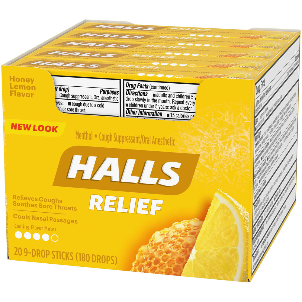 Halls Honey Lemon Cough Drops 9 Drops × 20 pcs