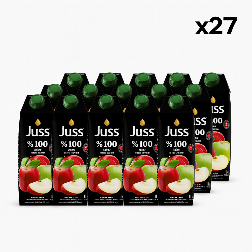 Juss 100% Apple Juice 6.76 fl oz Tetra Pack x 27 pcs