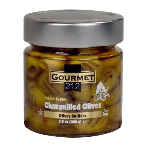 K - GURME212 CHARGRILLED OLIVE 7oz JAR - TULUMBA