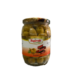 Toprak Cracked Green Olives 141/170 14 oz (400 g) (Kırma Yesil Zeytin)