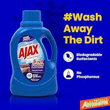 AJAX LIQUID LAUNDRY DETERGENT 5 IN 1 FUSION MIDNIGHT FRESSIA 60 OZ