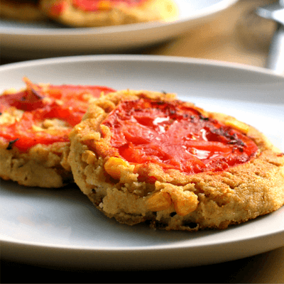 Tomato, Chive and Chickpea Pancakes (Vegan)