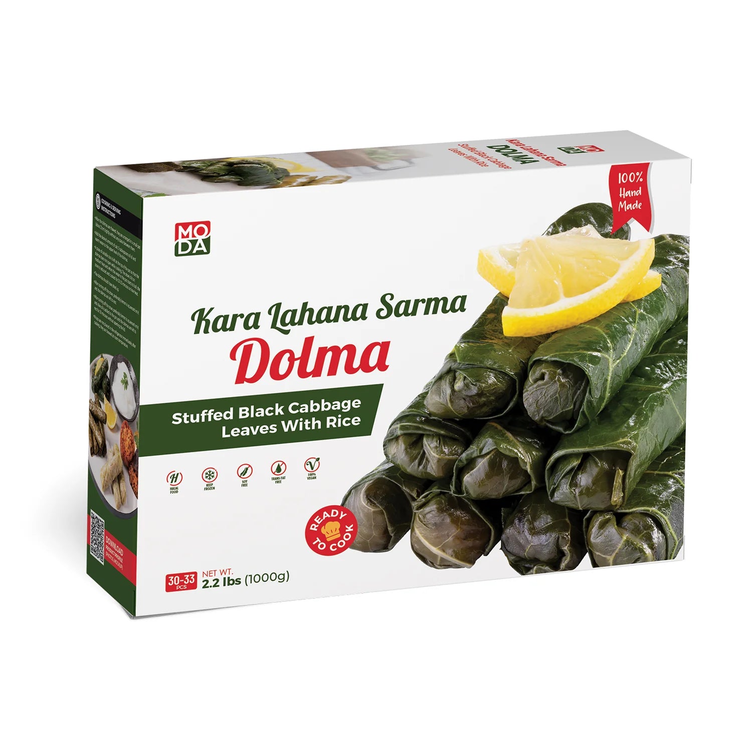 Moda Dolma Stuffed Cabbage Leaves with Rice Uncooked 35.2oz (1000g)