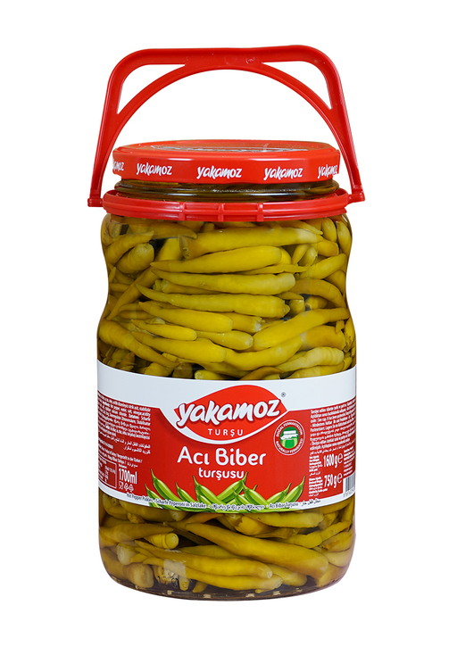 Yakamoz Pickles Aci Biber Tursusu Guindilla Peppers Hot Glass Jar 1700ml