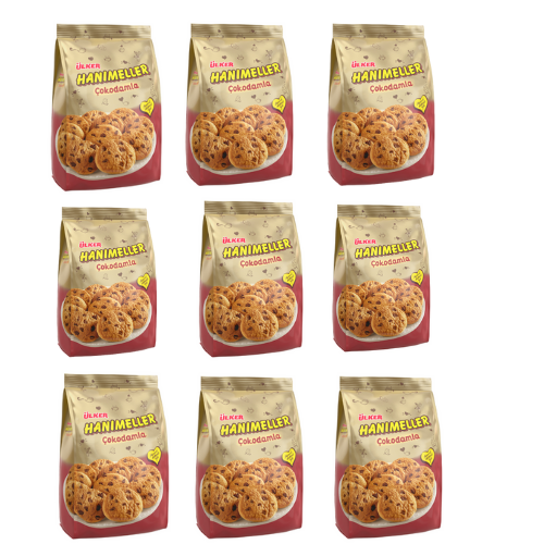 Ulker Hanımeller Cokodamla Chocolate Chips Cookies Pouch 5.29 oz (150g) x 9 pcs