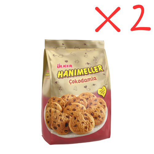 Ulker Hanımeller Cokodamla Chocolate Chips Cookies Pouch 5.29 oz (150g) x 2 pcs