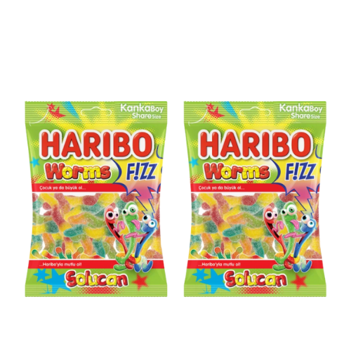 Haribo Fizz Worms 2.47 oz (70 g) x 2 pcs - Big Size