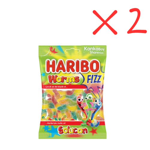 Haribo Fizz Worms 2.47 oz (70 g) x 2 pcs - Big Size