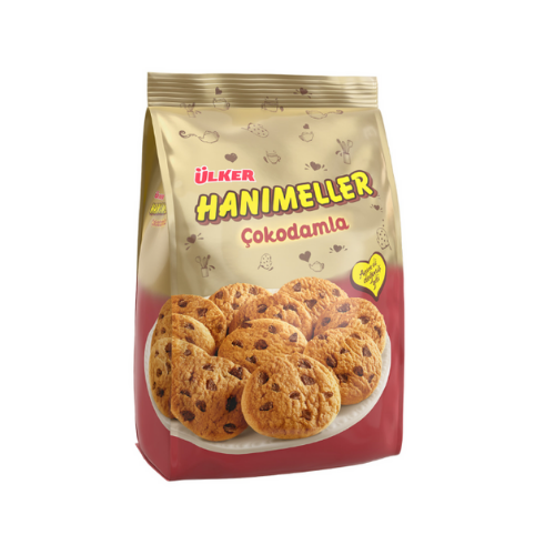 Ulker Hanımeller Cokodamla Chocolate Chips Cookies Pouch 5.29 oz (150g)