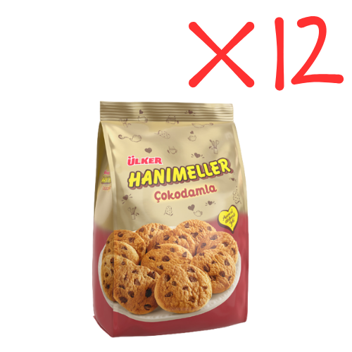 Ulker Hanımeller Cokodamla Chocolate Chips Cookies Pouch 5.29 oz (150g) x 12 pcs