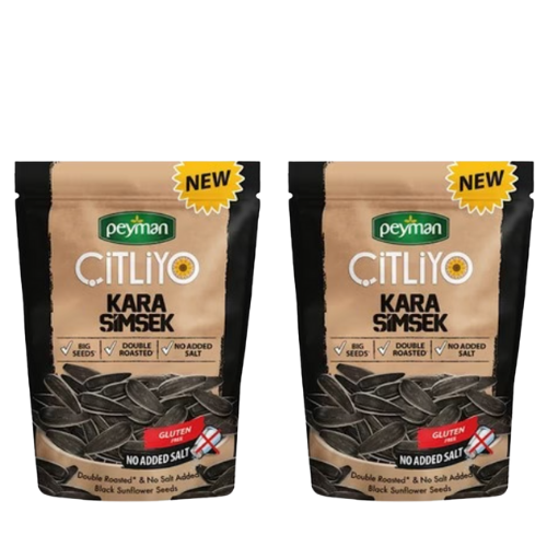 Peyman KARA SIMSEK Citliyo Black Sunflower Seeds Unsalted 10 oz (284 g)x 2 pcs- no added salt - gluten free