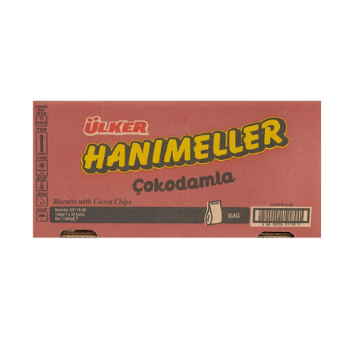 Ulker Hanımeller Cokodamla Chocolate Chips Cookies Pouch 5.29 oz (150g) x 12 pcs