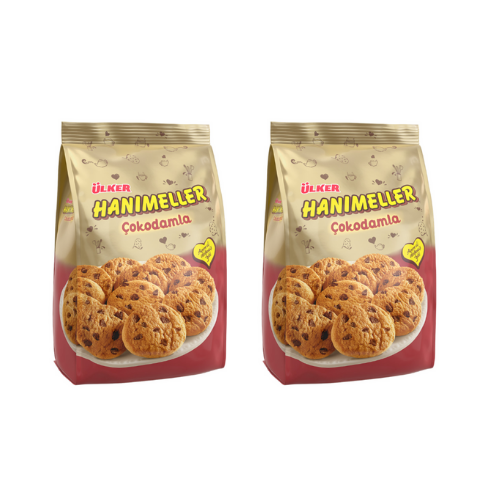 Ulker Hanımeller Cokodamla Chocolate Chips Cookies Pouch 5.29 oz (150g) x 2 pcs