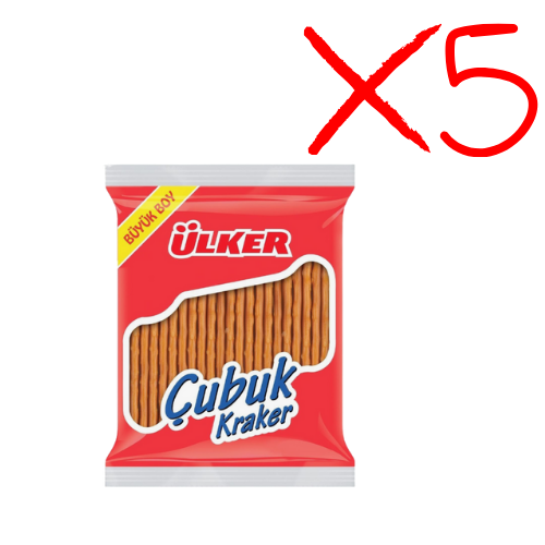 Ulker Plain Stick Crackers 2.82 oz (80 g) - Large Pack x 5 pcs