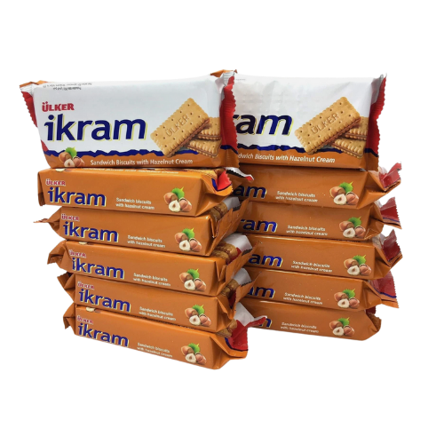 Ulker Ikram Hazelnut Cream Biscuits 2.96 oz (84 g) X 6 pcs