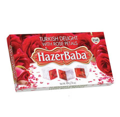 Hazerbaba With Rose Petals Turkish delight 16oz (454g) Box