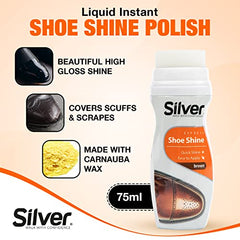 SILVER LIQUID SHOE POLISH 75ml (2.53 oz) BROWN