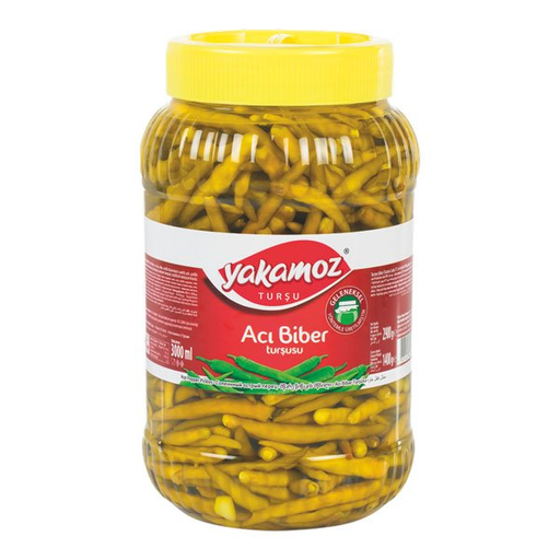 Yakamoz Pickles Aci Biber Tursusu Guindilla Peppers Hot Pet Jar 3lt