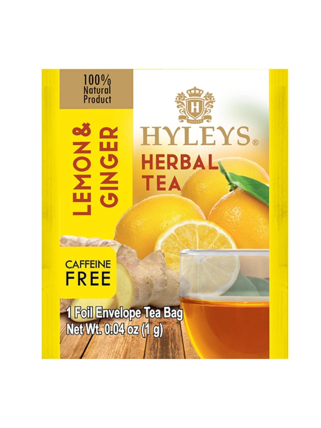 HYLEYS CAFFEINE FREE || LEMON & GINGER || HERBAL TEA 0.88 oz