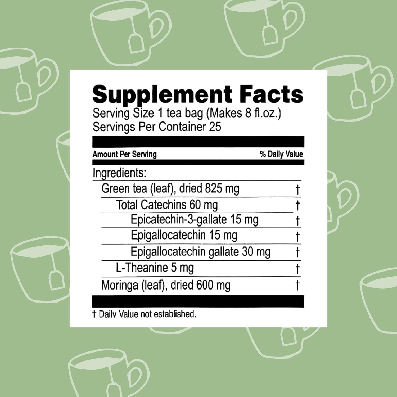 HYLEYS WELLNESS TEA MORINGA OLEIFERA & LEMON 1.32oz