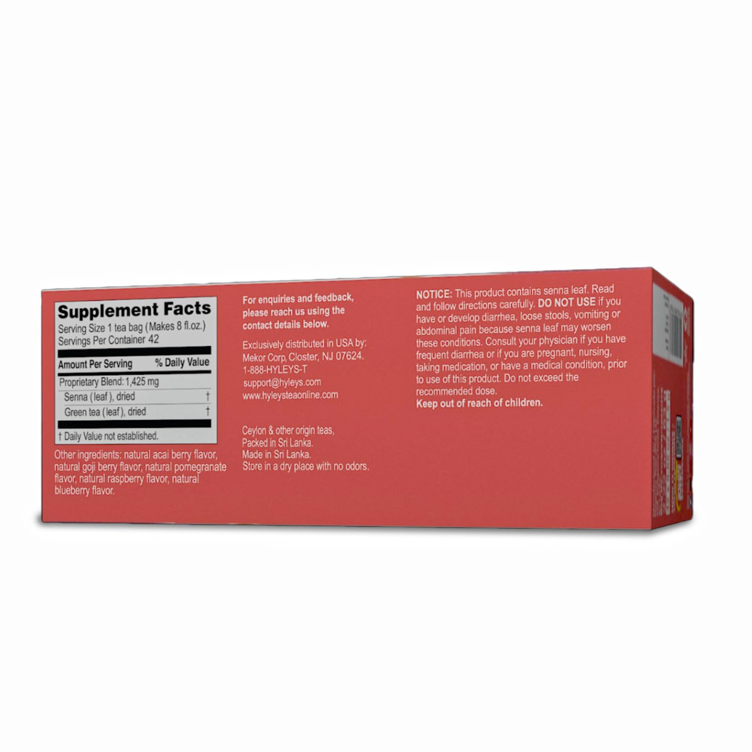 HYLEYS SLIM TEA COLLECTION | 42 TEA BAGS | 2.22oz