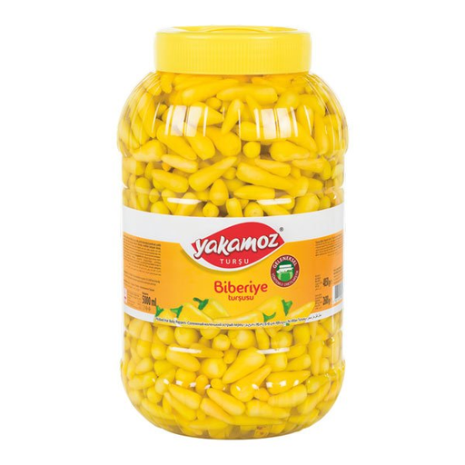 Yakamoz Pickles Biberiye Yellow Baby Pepper Hot Pet Jar 5lt