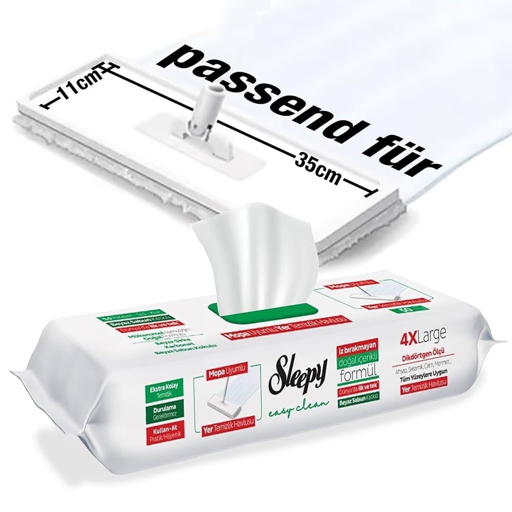 Sleepy Mop Adaptable White Soap Easy Clean Wet Wipes-50