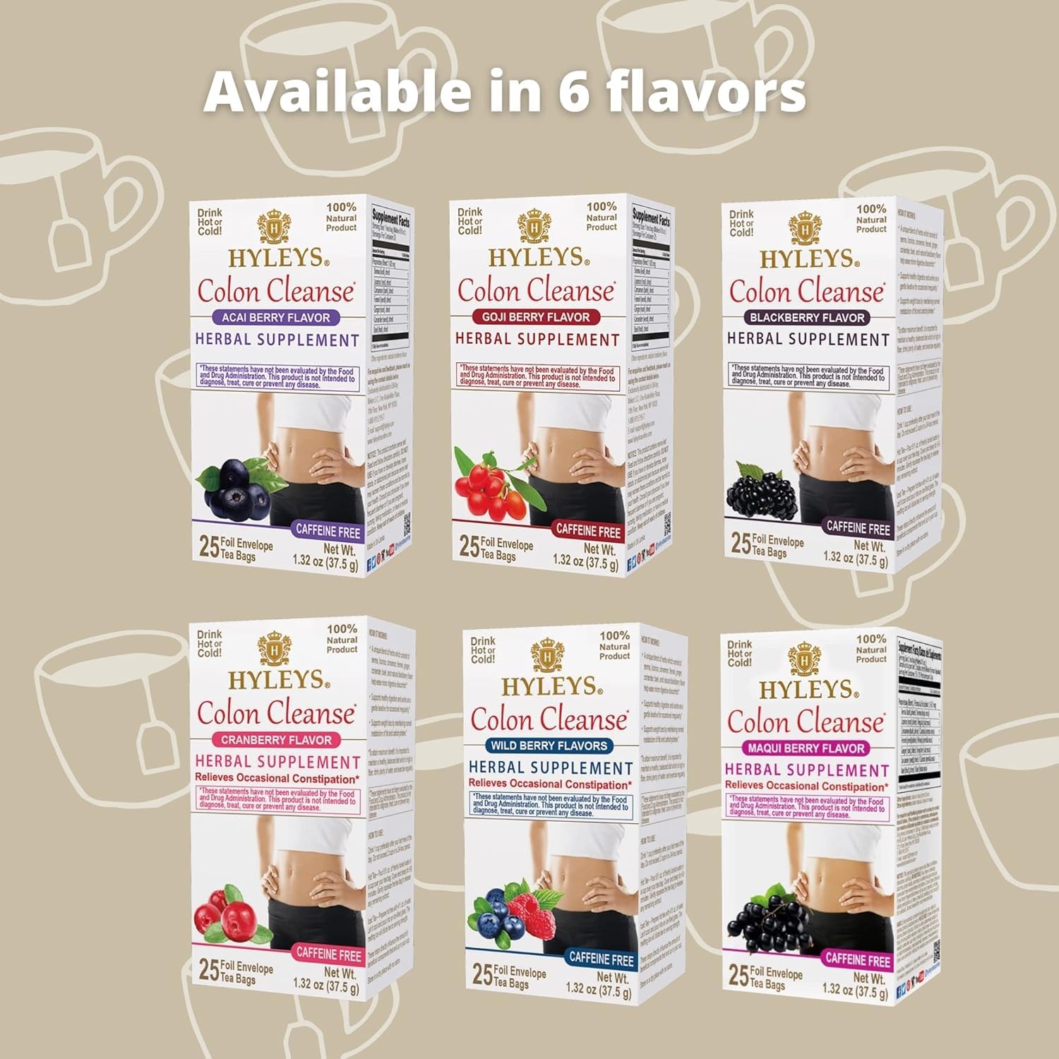 HYLEYS WELLNESS TEA DETOX & MINT 1.32oz X 25pc