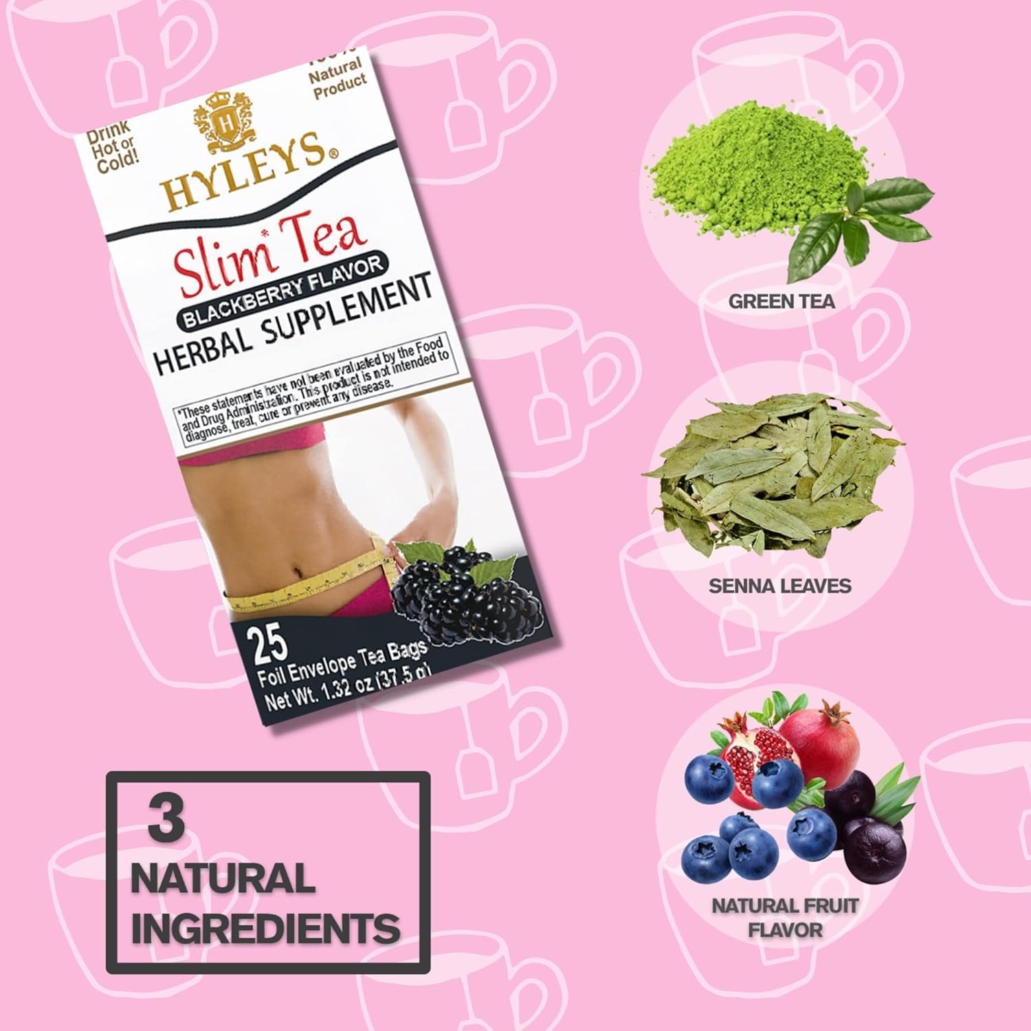 HYLEYS SLIM TEA BLUEBERRY 1.32oz