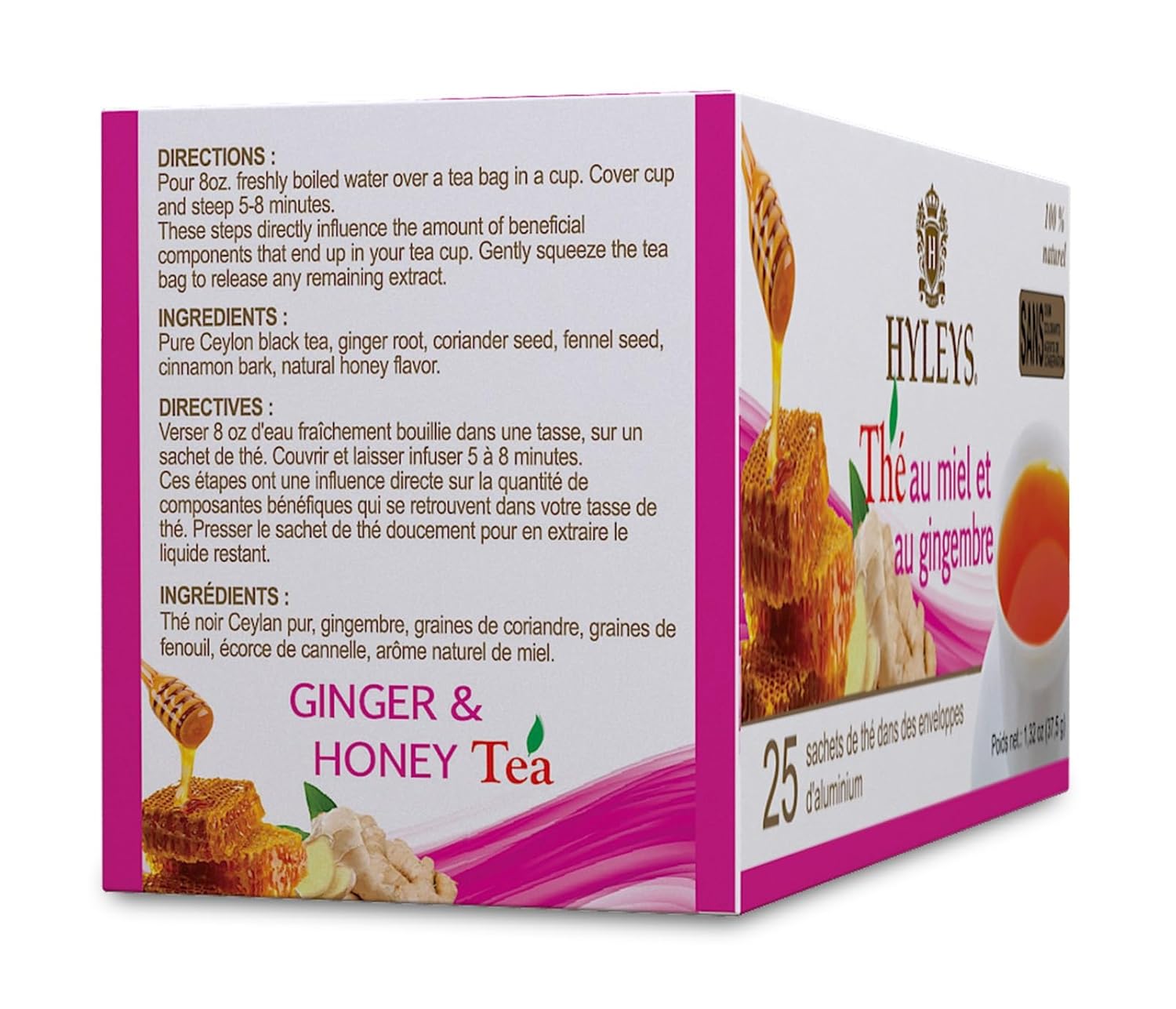 HYLEYS GINGER & HONEY TEA 1.32oz X 25pcs