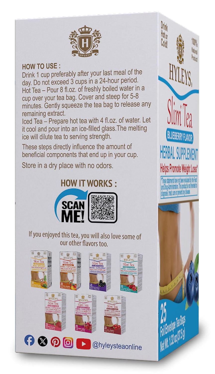 HYLEYS SLIM TEA BLUEBERRY 1.32oz