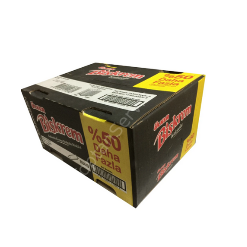 Ulker Biskrem Cookies with Cocoa Cream Fiiling Large Roll 5.29 oz (150g) x 18 pcs