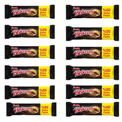 Ulker Biskrem Cookies with Cocoa Cream Fiiling Large Roll 5.29 oz (150 g)  x 12 pcs