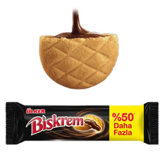 Ulker Biskrem Cookies with Cocoa Cream Fiiling Large Roll  5.29 oz