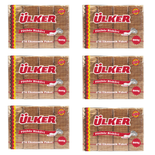Ulker Potibor Biscuits 28.2 oz (800 g) (Pack of 4) x 6 pcs