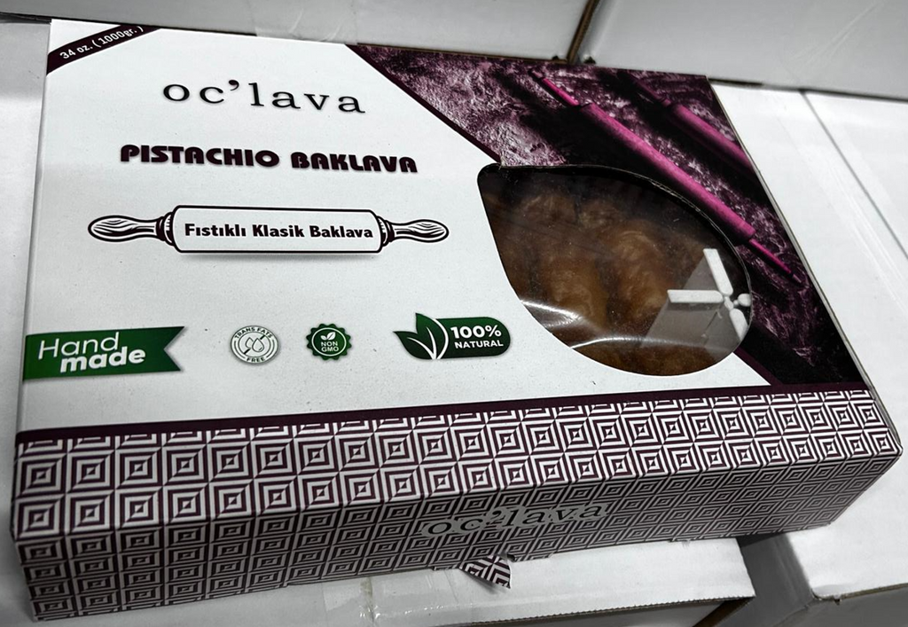 F- OC'LAVA Baklava With Pistachio 1KG  | Fistikli Baklava