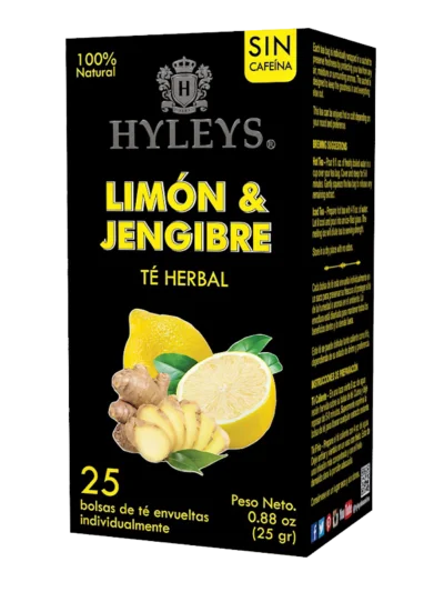 HYLEYS CAFFEINE FREE || LEMON & GINGER || HERBAL TEA 0.88 oz