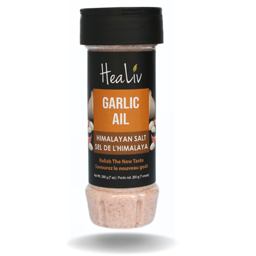 Himalayan Pink Salt Fine Grain Pet Bottle Shaker 200g  -| Garlic