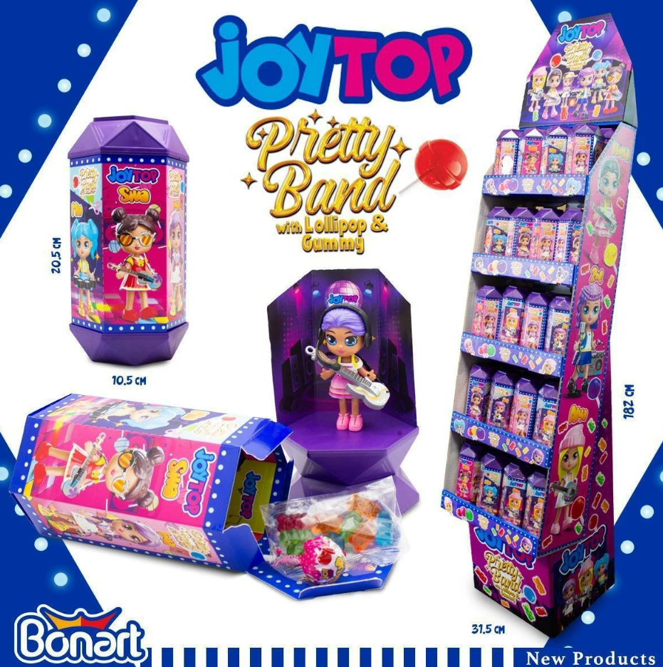 Joytop Pretty Band Sour Lollipop with Gummy 1.09oz x 40 ct