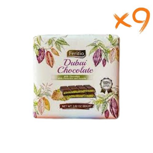 FERITIO DUBAI CHOCOLATE 2.82 OZ (80GR) X 9UNIT - TULUMBA
