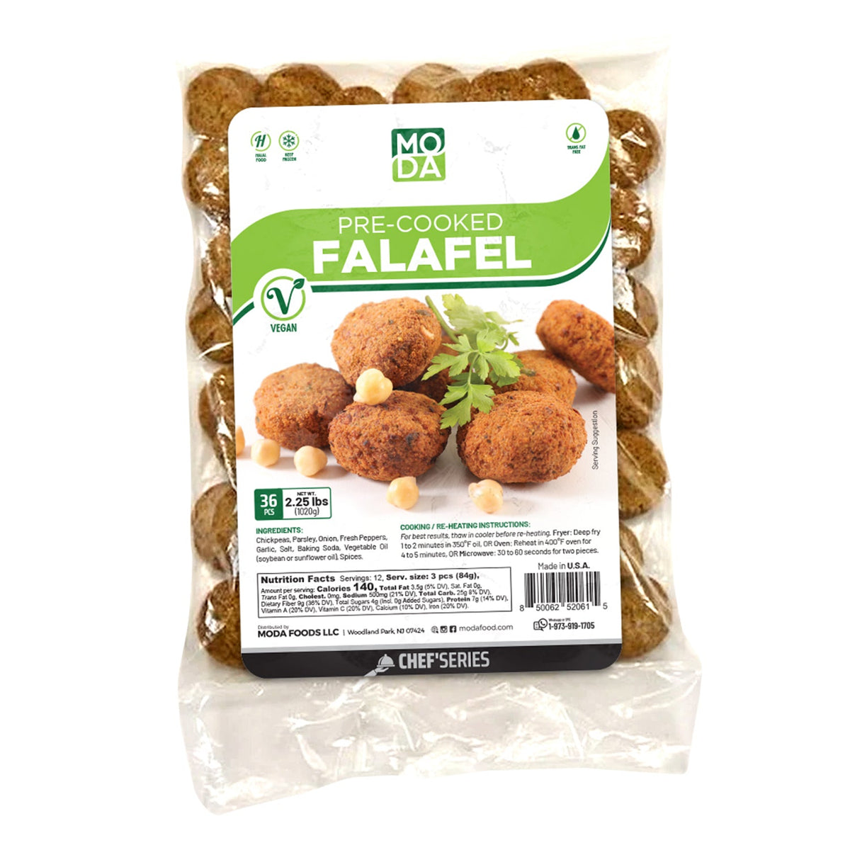 Moda Falafel, Pre-Cooked, 36Pcs