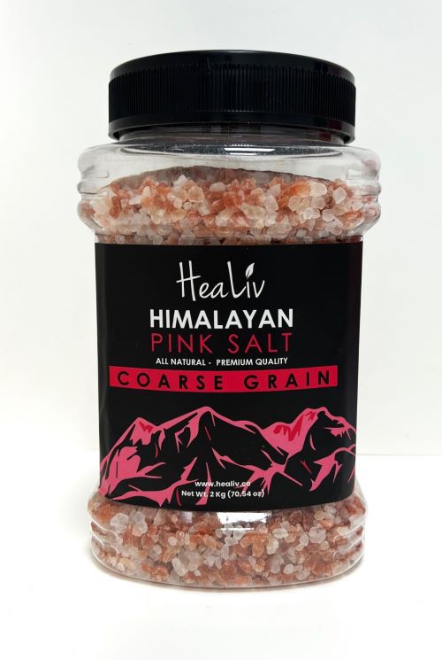 Himalayan Pink Salt Fine Coarse Plastic Jar 2KG