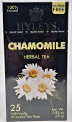 K - HYLEYS CAFFEINE FREE || CHAMOMILE || HERBAL TEA 0.88 oz X 25pc - TULUMBA